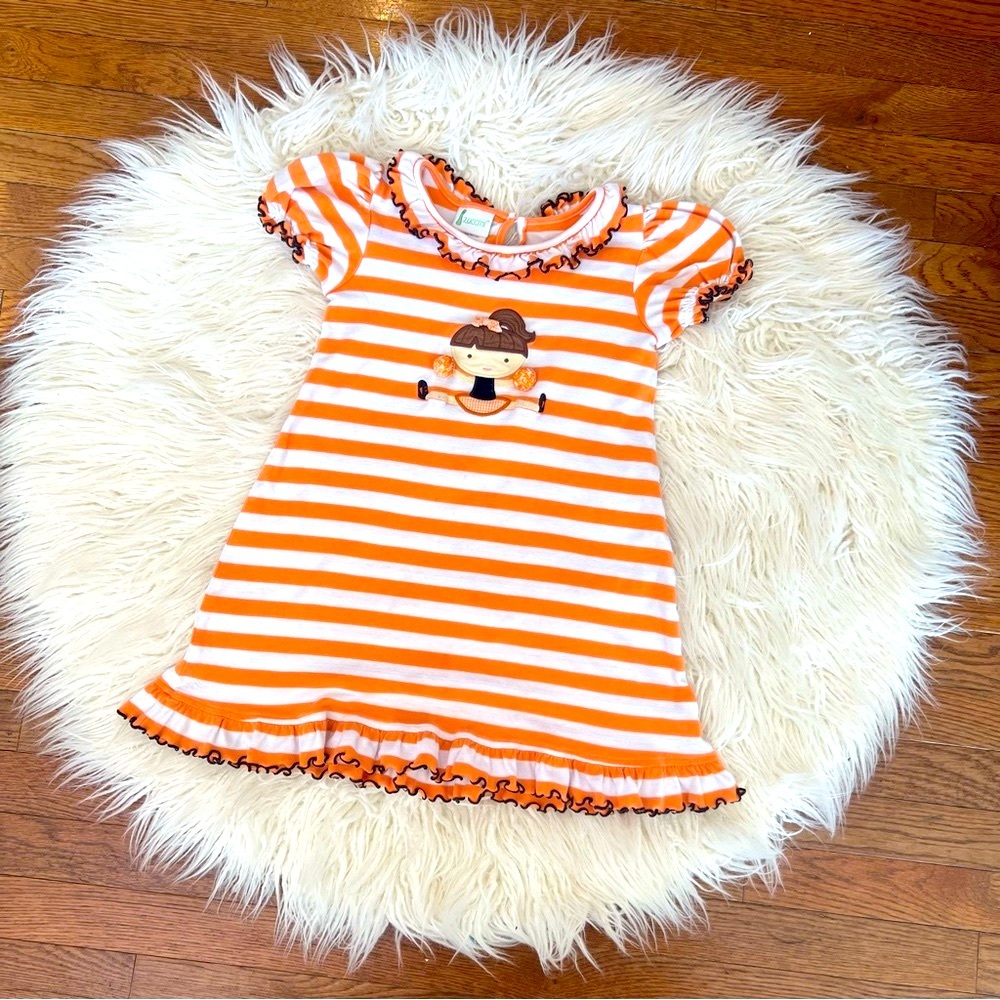 Zuccini Orange and Dark Navy Cheerleader dress Sz 6x